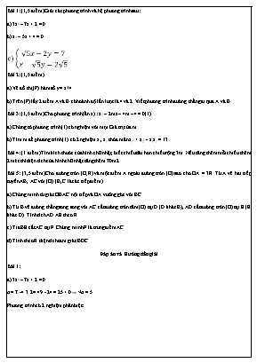 Đề ôn thi học kì môn Toán Lớp 9 (Có đáp án)